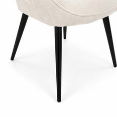 Fotel uszak tapicerowany wypoczynkowy 69x63x89 cm do salonu biura nogi czarne, szenil kremowy - Miniaturka zdjęcia nr 7
