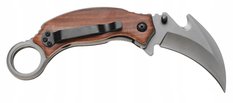 Nóż myśliwski 17 cm / 6 cm scyzoryk karambit składany turystyczny survivalowy brązowy - Miniaturka zdjęcia nr 2