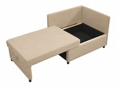 Sofa Viluś 106x75x80 cm beżowy rozkładana sofa narożna jednoosobowa z funkcją spania i pojemnikiem na pościel - Miniaturka zdjęcia nr 10