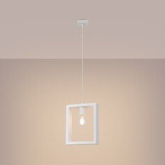 Lampa wisząca ARIES biała 133x8x24cm nowoczesna E27 do salonu - Miniaturka zdjęcia nr 3