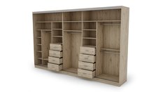 Szafa przesuwna 400x64x244 cm d sypialni okucia czarne dąb bordeaux z 1 lustrem - Miniaturka zdjęcia nr 2