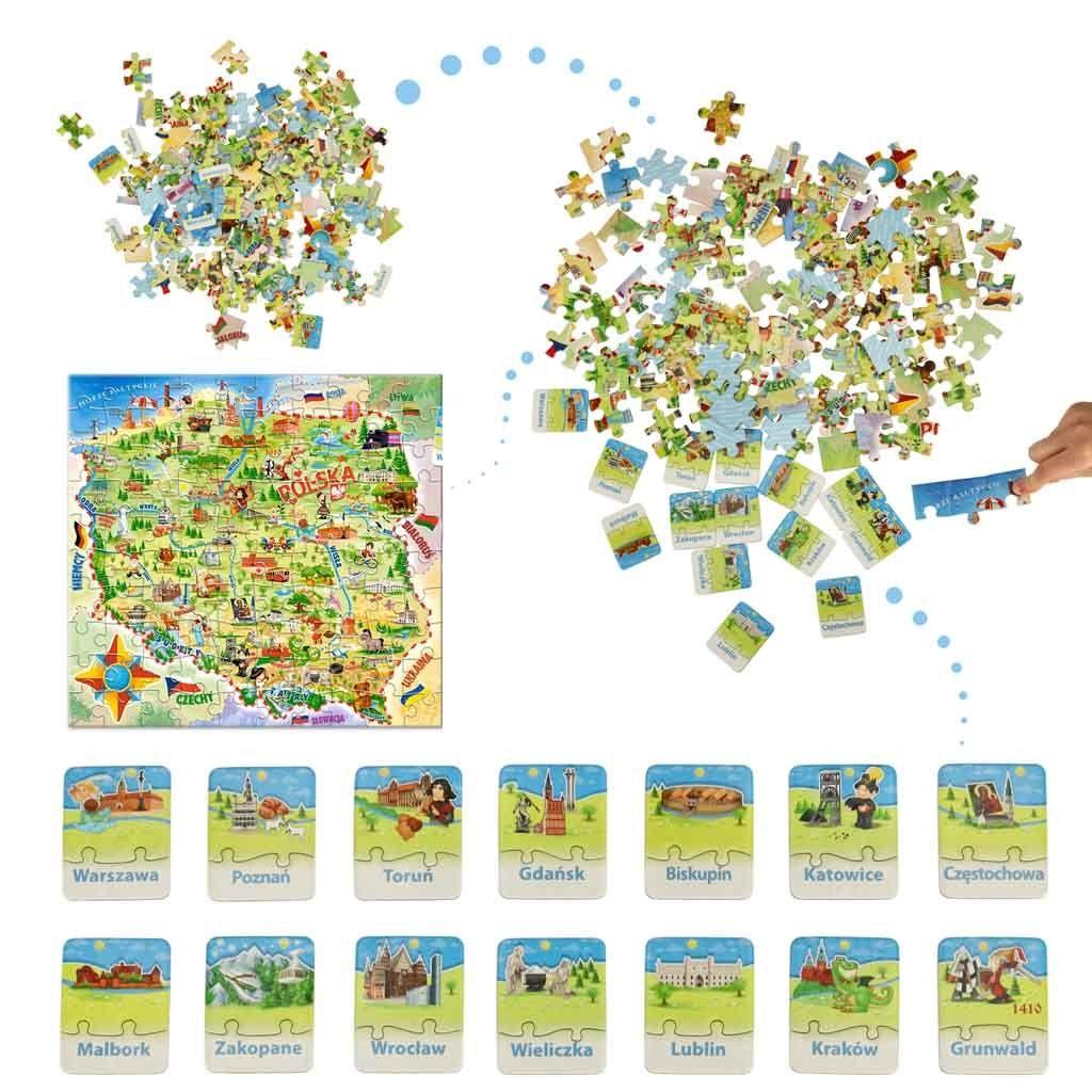 CASTORLAND Puzzle edukacyjne układanka Mapa Polski 128 elementów 6+ nr. 5