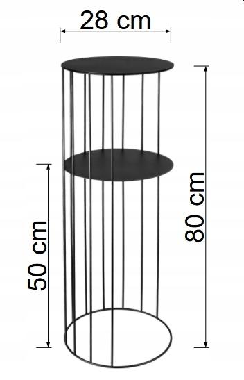 Kwietnik 80x28 cm do salonu sypialni stojący metalowy czarny  nr. 5