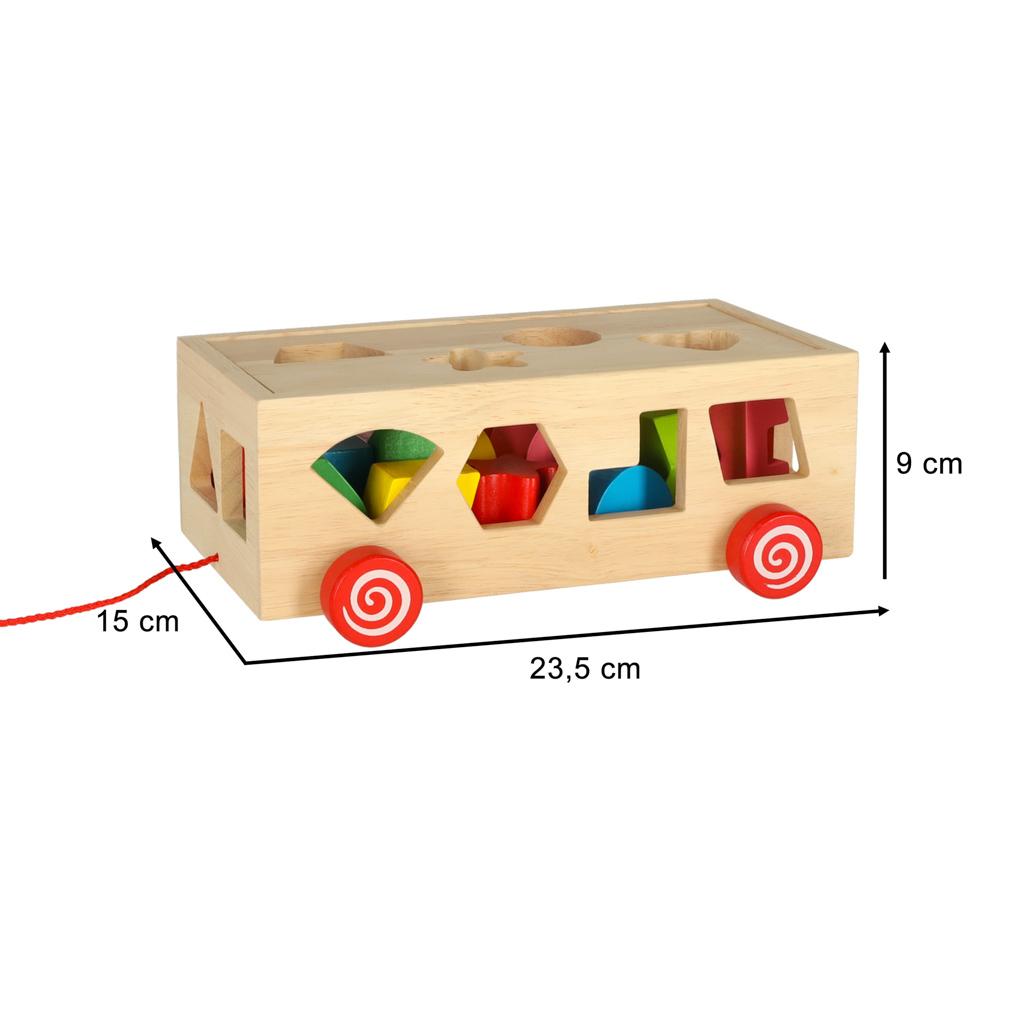 Zabawka edukacyjna 9,5 cm sorter mobilny na sznurku kształty klocki drewniane wielobarwne nr. 5