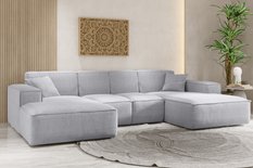 Sofa U SIENA LARGE 344x73x165 cm w kształcie U bez funkcji spania do salonu szara - Miniaturka zdjęcia nr 2