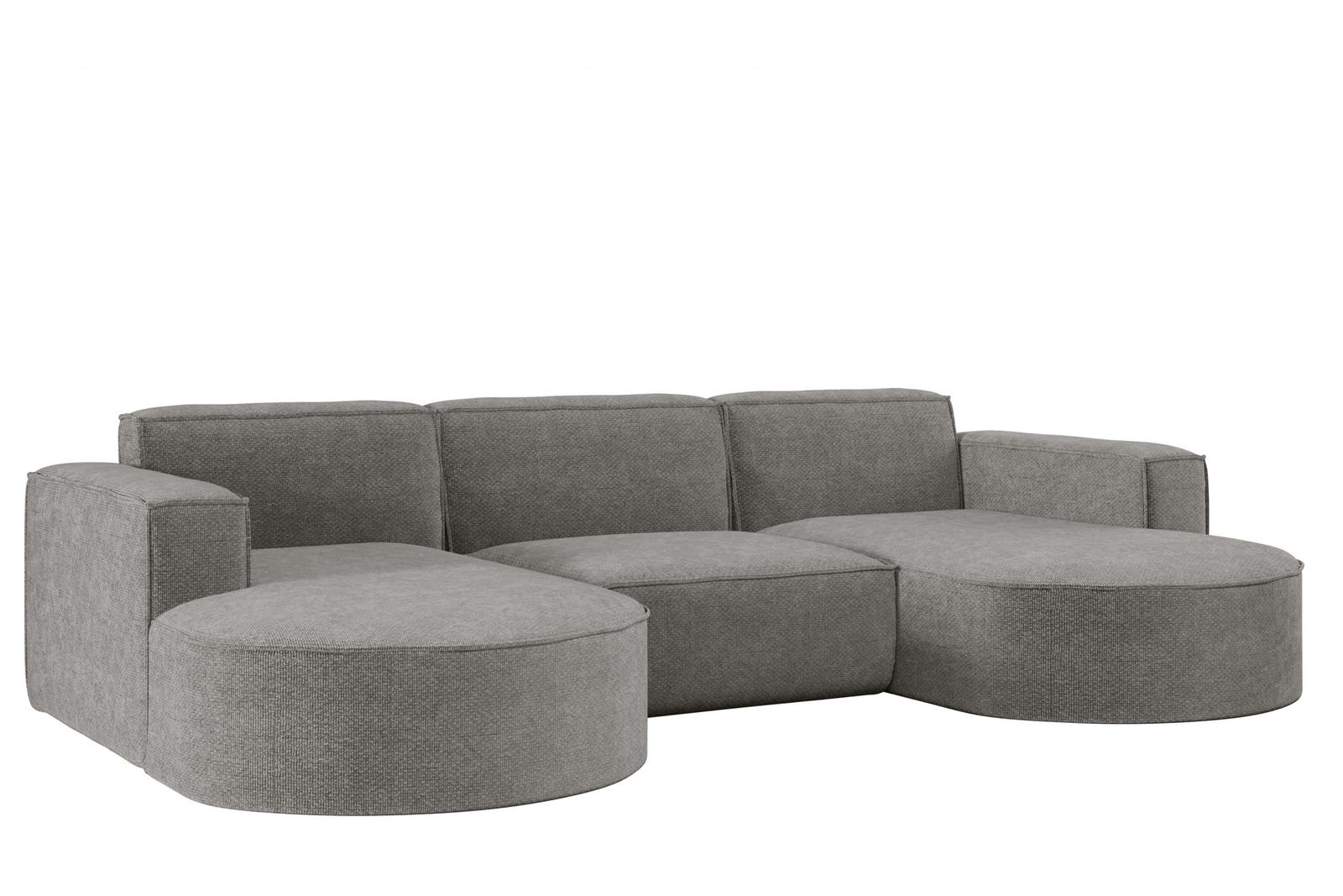 Sofa MODENA STUDIO 299x165x78 cm w kształcie U bez funkcji spania do salonu NORDIC ciemnoszara