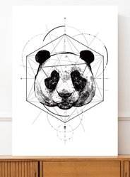 Plakat panda geometria 50x70 cm dekoracja ścienna bez ram - Miniaturka zdjęcia nr 3