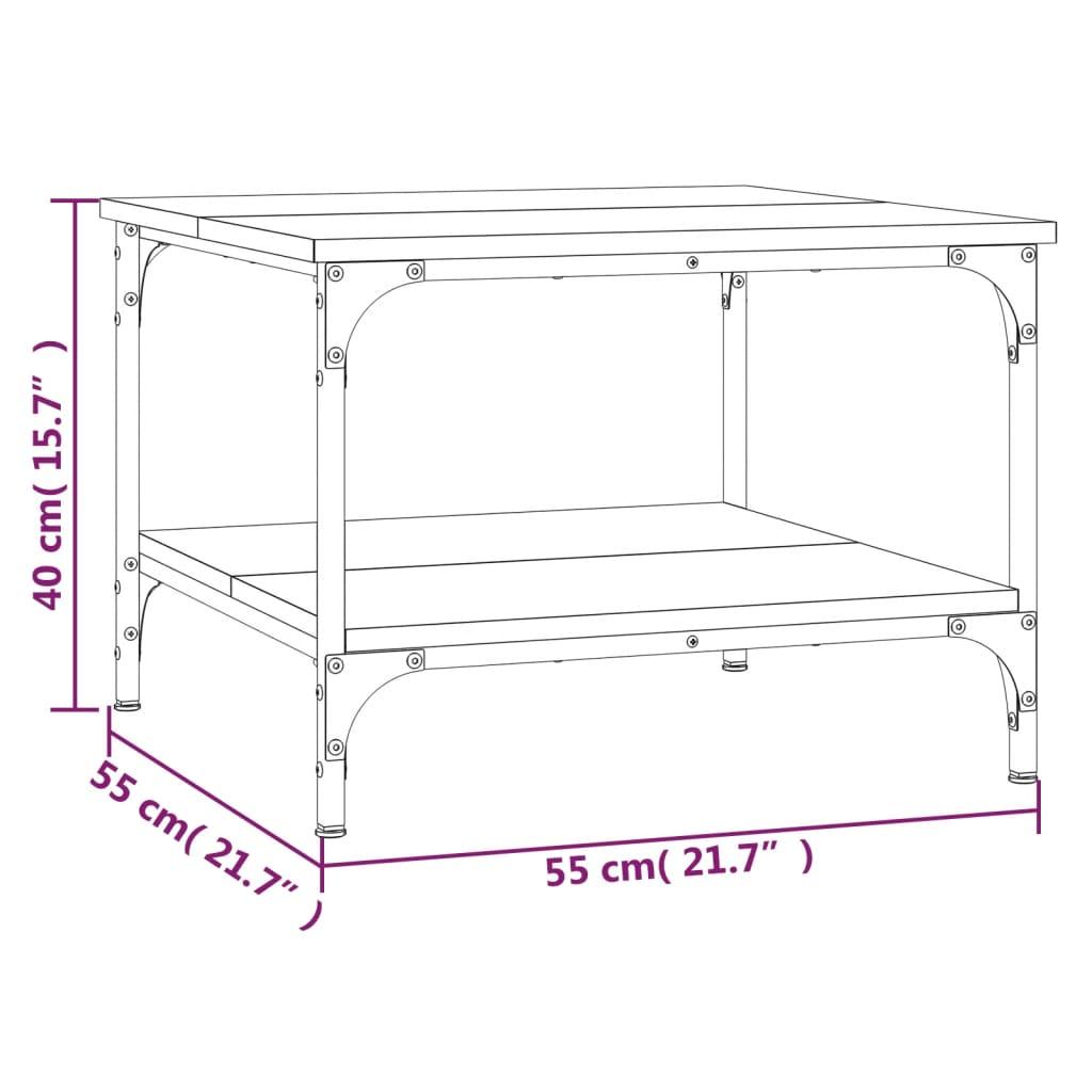 Stolik kawowy 55x55x40 cm do salonu pokoju dziennego czarny materiał drewnopochodny nr. 9