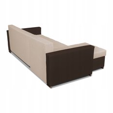 Narożnik FIGO 226x74x140 cm rozkładany z funkcją spania rogówka do salonu beżowo brązowy - Miniaturka zdjęcia nr 9