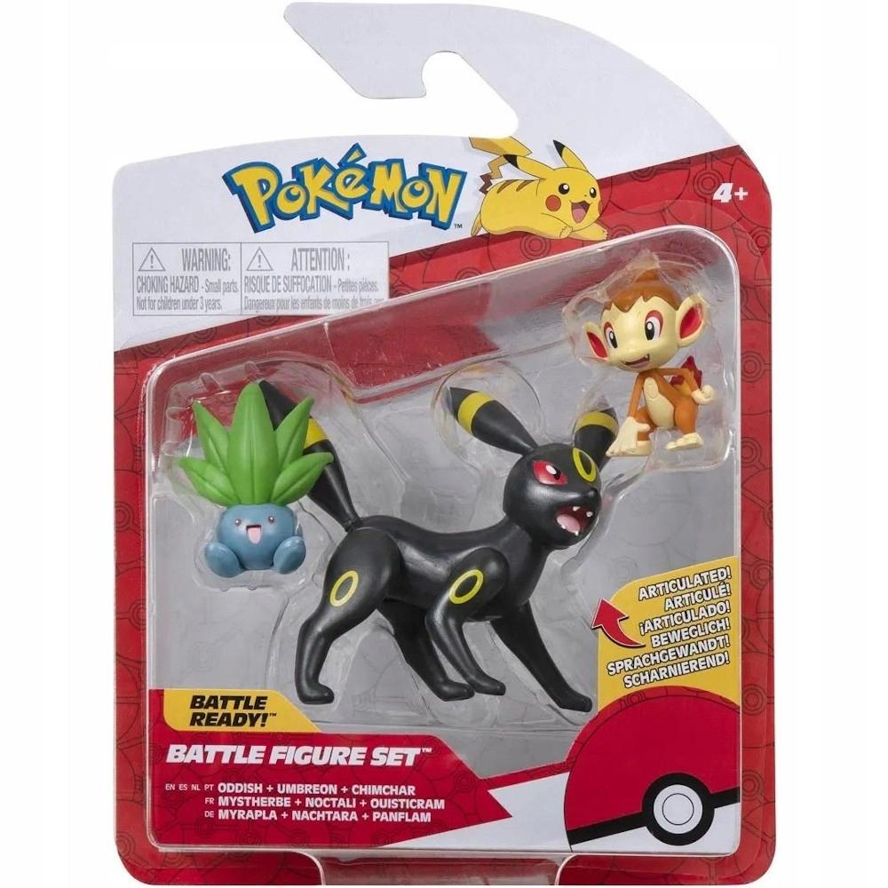 Figurki POKEMON 3-pak oddish + chimchar + umbreon dla dziecka 