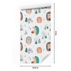 Tapeta dla dzieci – Jeże w lesie  - Miniaturka zdjęcia nr 2