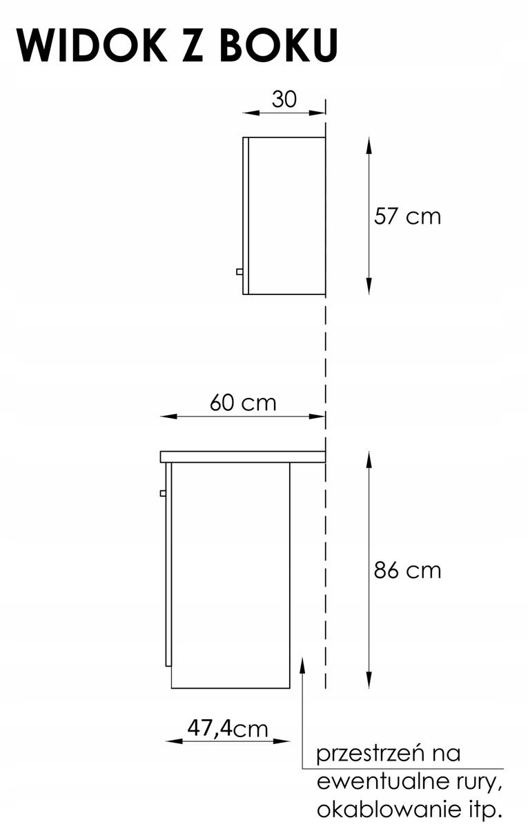 Zestaw mebli kuchennych górnych i dolnych gotowy 250 cm 6 szt kaszmir komplet szafek z blatami dąb kamienny czarne uchwyty do kuchni  nr. 5