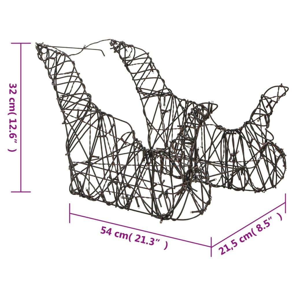 Świąteczne renifery z saniami 320 LED ciepłe białe rattan na święta do ogrodu nr. 10