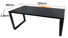 Biurko gamingowe Model 1 120x71x60 cm czarne LOFT LED RGB pilot blat 2,8cm - Miniaturka zdjęcia nr 2