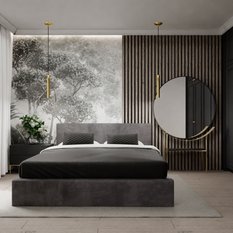 Łóżko tapicerowane do sypialni 180x200x88 cm podwójne z pojemnikiem basic grafitowe - Miniaturka zdjęcia nr 4
