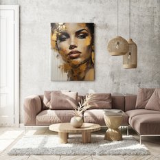 Obraz Canvas Do Salonu KOBIECY Portret Styl Glamour Abstrakcja 80x120cm - Miniaturka zdjęcia nr 6