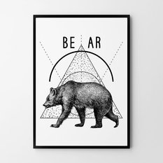 Plakat niedźwiedź geometria 40x50 cm dekoracja ścienna bez ram  - Miniaturka zdjęcia nr 1