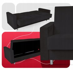 Wersalka kanapa sofa tapczan rozkładana Family Meble Alicja czarna - Miniaturka zdjęcia nr 4