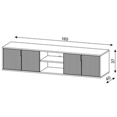 Szafka RTV 165x40x50 cm Flinn z półkami i szafkami biały mat do salonu - Miniaturka zdjęcia nr 6