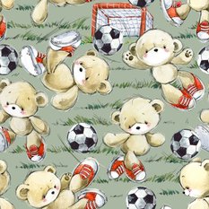 Tapeta Do Pokoju Chłopca Słodkie MISIE Piłka Nożna  - Miniaturka zdjęcia nr 3