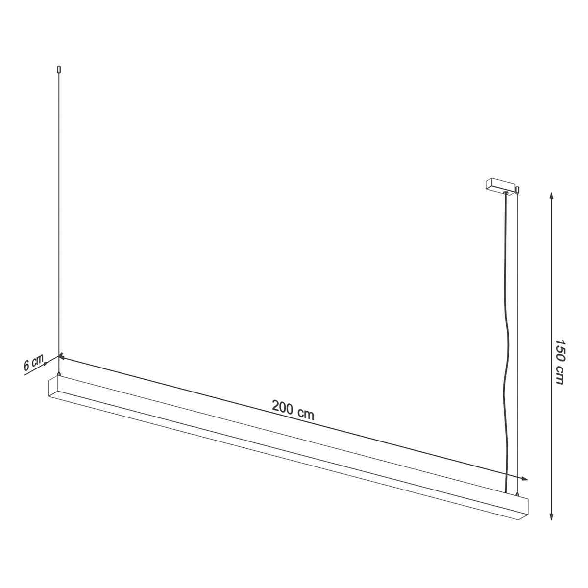 Lampa wisząca PINNE 200 biała 3000K 150x6x200cm nowoczesna LED do salonu nr. 8