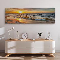 Obraz Panoramiczny MORZE Bałtyckie Plaża Zachód Słońca Pejzaż 145x45cm - Miniaturka zdjęcia nr 8