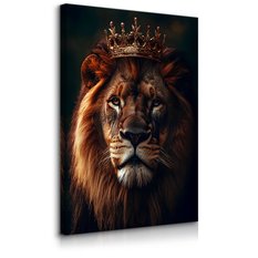 Obraz Na Płótnie Dostojny Lew W Koronie 40x60 Dekoracja Abstrakcyjna - Miniaturka zdjęcia nr 1