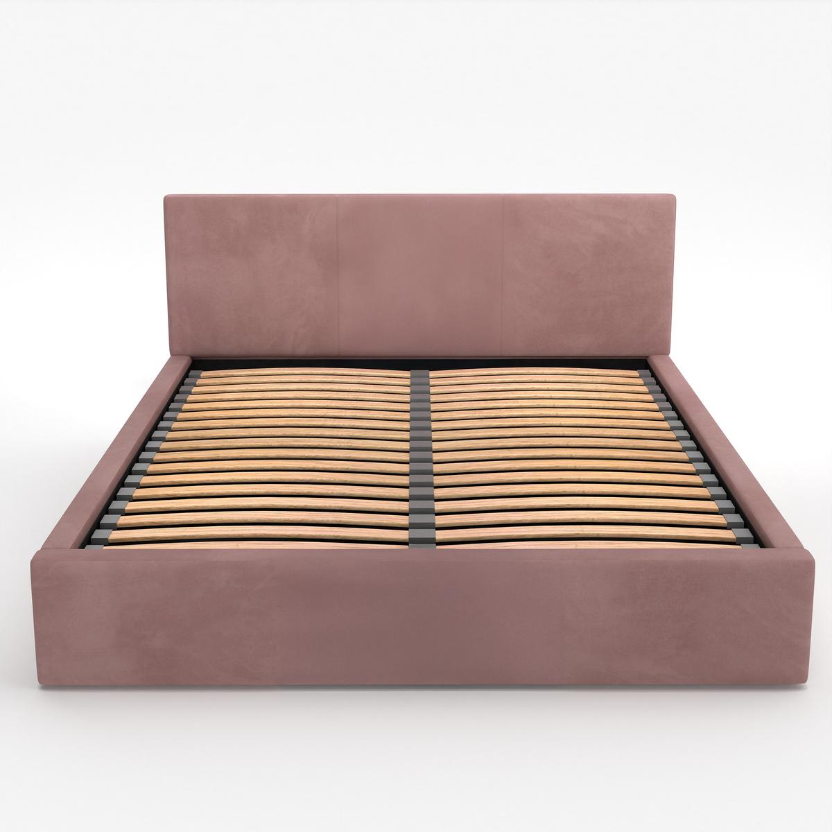 Łóżko tapicerowane do sypialni 180x200x88 cm podwójne z pojemnikiem basic różowe nr. 14