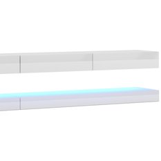 Szafka rtv Fly Double LED 280 cm wisząca do salonu biały połysk - Miniaturka zdjęcia nr 3