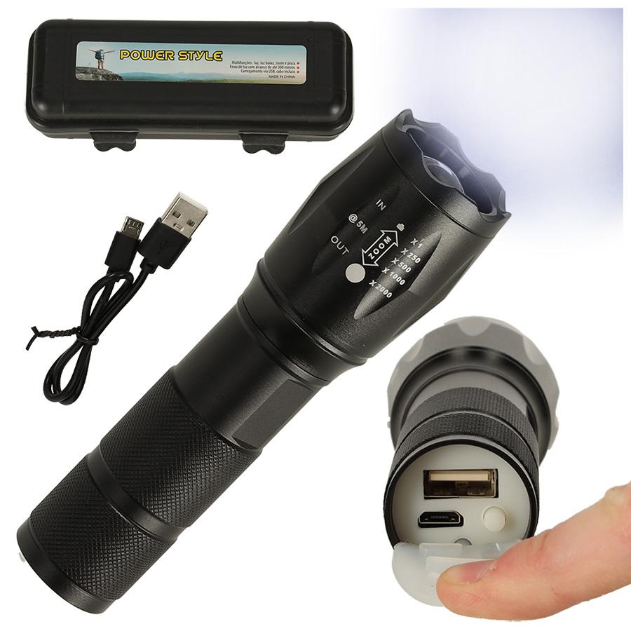 Latarka taktyczna wojskowa 800 lumenów LED ZOOM mocna USB akumulator nr. 1