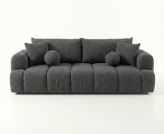 Kanapa z funkcją spania Mediolan 250x112x90 cm rozkładana trzyosobowa sofa tkanina LOOP ciemnoszara - Miniaturka zdjęcia nr 5