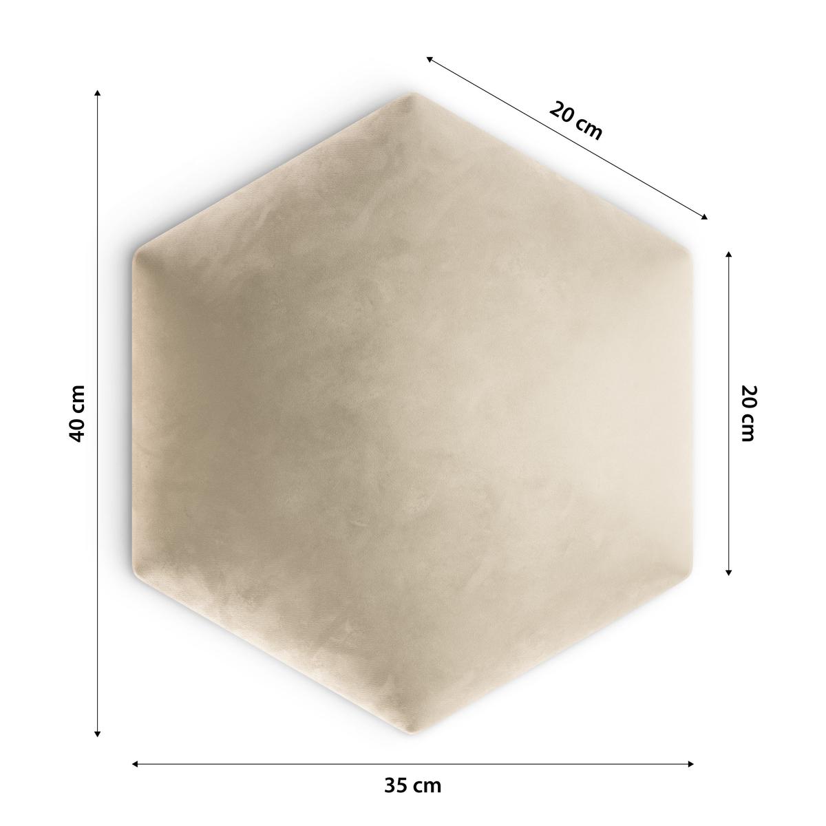 Panele tapicerowane 35x40 cm hexagon magic velvet kremowy nr. 4