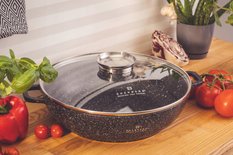 Garnek 24 cm 2,5 l niski płaski marmurowy wok do kuchni - Miniaturka zdjęcia nr 4