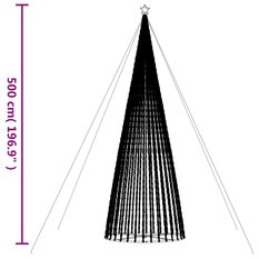 Stożkowa choinka z lampek, 1544 ciepłych białych LED, 500 cm - Miniaturka zdjęcia nr 11