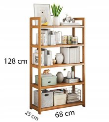 Regał 68 cm do sypialni salonu stojący półka bambusowy - Miniaturka zdjęcia nr 11