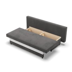 Kanapa 3-osobowa NOLA 191x92x91 cm wygodna sofa rozkładana z pojemnikiem do pokoju do salonu szara biała - Miniaturka zdjęcia nr 4