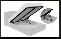 Łóżko Kenix 90x200 cm welurowe z metalowym stelażem pod materac obicie musztardowe + poduszki do sypialni - Miniaturka zdjęcia nr 5