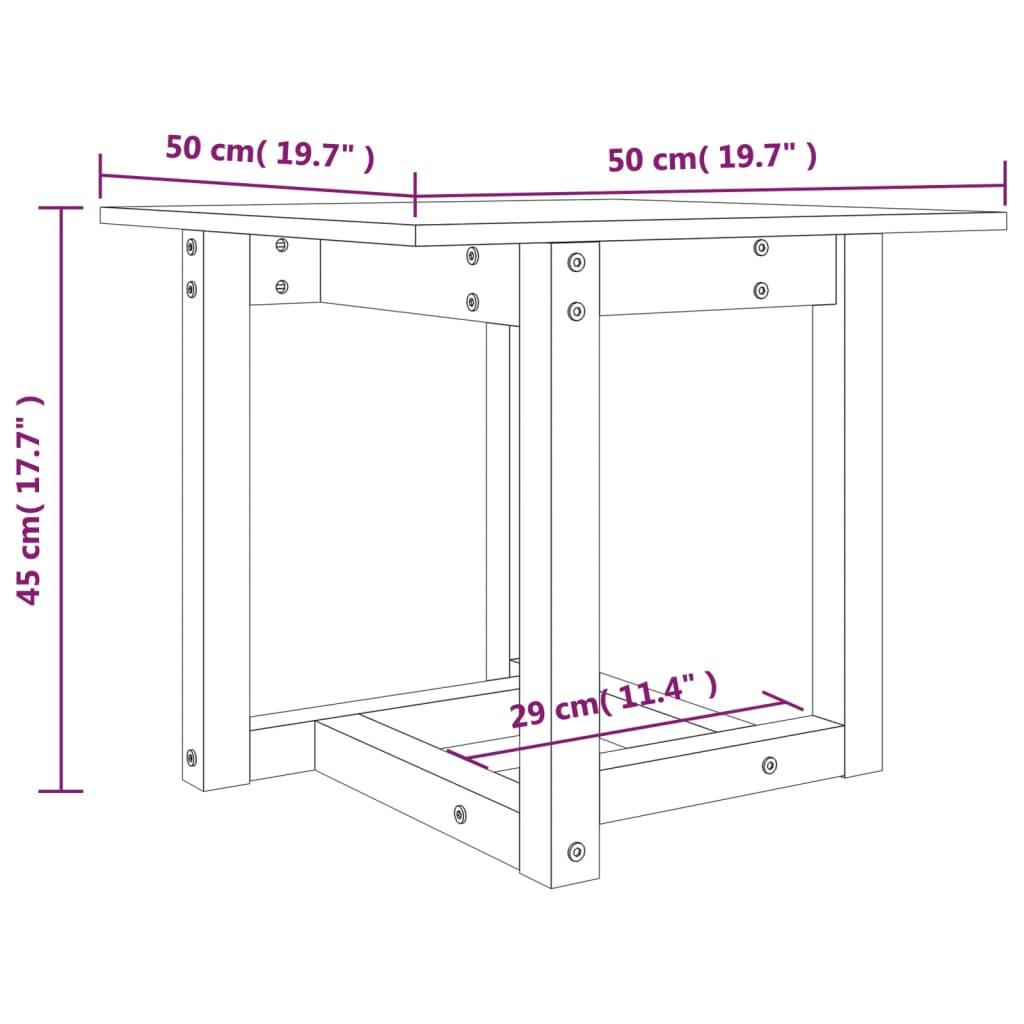 Stolik kawowy 50x50x45 cm z litego drewna sosnowego szary do salonu nr. 7