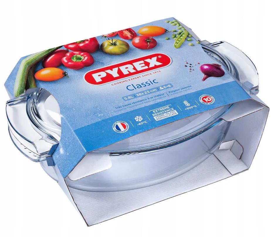 Naczynie żaroodporne Pyrex 21 cm z pokrywą owalne przezroczyste nr. 2