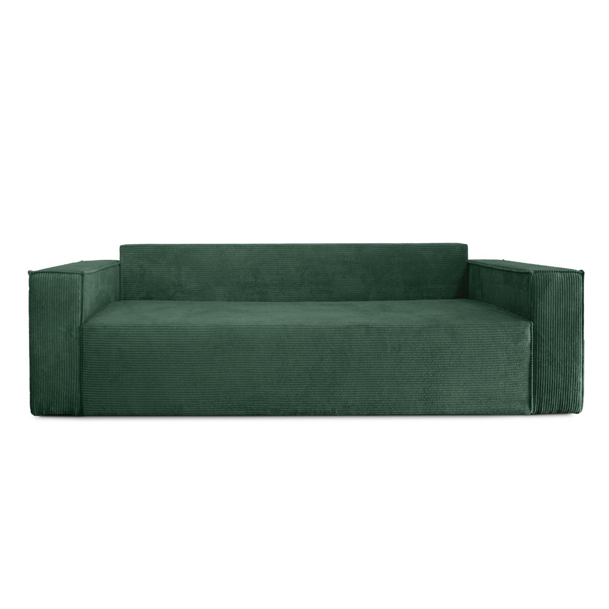 Kanapa rozkładana Verona 248x52x93 cm wersalka z funkcją spania i pojemnikiem sprężyny bonell sztruks butelkowa zieleń do salonu nr. 10