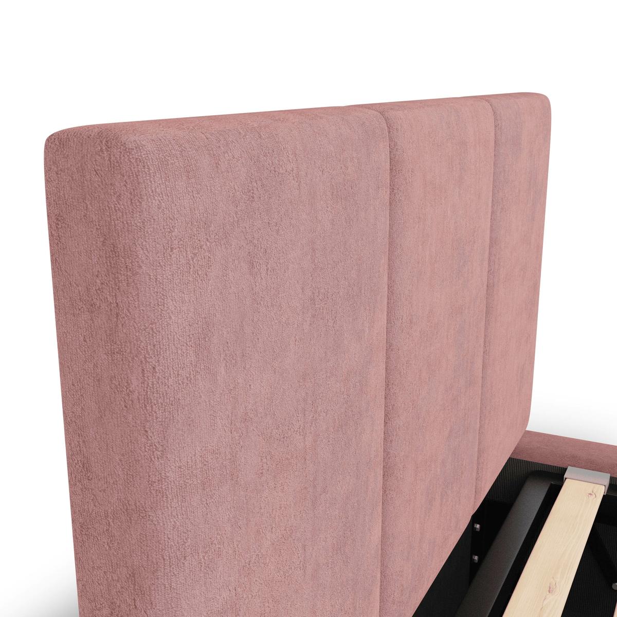 Łóżko Pojedyncze 90x200cm łóżko tapicerowane z pojemnikiem różowe do sypialni wezgłowie 88 cm nr. 8