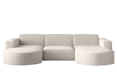 Sofa MODENA STUDIO 299x78x165 cm bez funkcji spania do salonu sztruksowa POSO ecru