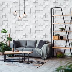 Tapeta, Kwadraty, Geometryczne wzory 3D, dekor do Salonu - Miniaturka zdjęcia nr 4