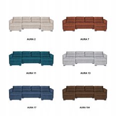 Narożnik Varius BIG 297x74x140 cm kształt U z funkcją spania i przechowywania do salonu Royal czarny - Miniaturka zdjęcia nr 10