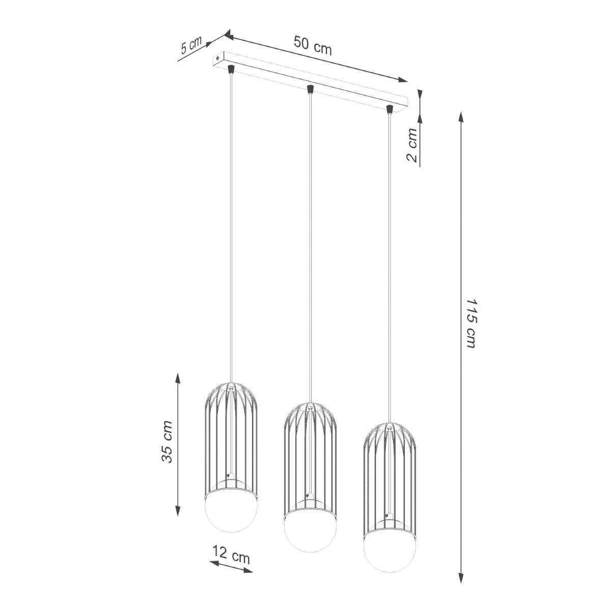 Lampa wisząca BRINA 3L czarna 115x12x54cm nowoczesna G9 do salonu nr. 10