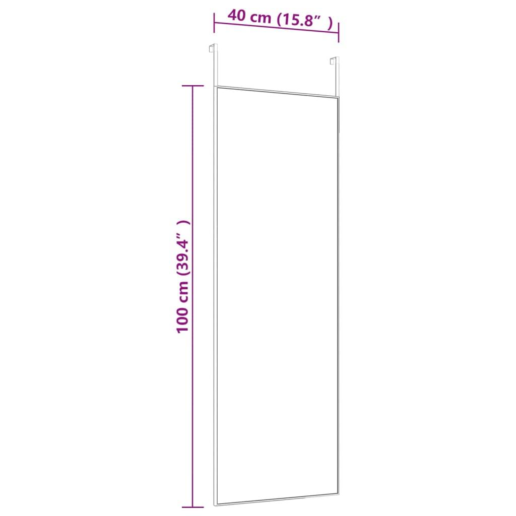 Lustro 40x100 cm do sypialni łazienki na drzwi szkło i aluminium czarne nr. 4