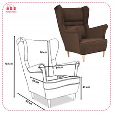 Zestaw wypoczynkowy sofa ZOJA + 2 fotele brązowe do salonu  - Miniaturka zdjęcia nr 6