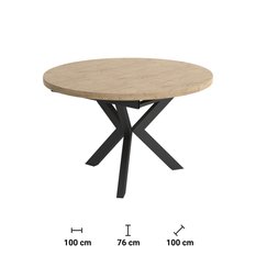 Stół rozkładany 100 cm okrągły Artesa gold craft oak do jadalni - Miniaturka zdjęcia nr 5