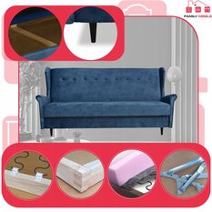 Wersalka sofa uszak kanapa rozkłada Ari niebieska - Miniaturka zdjęcia nr 5