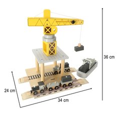 Dźwig żuraw port morski dla dziecka statek auta drewniany - Miniaturka zdjęcia nr 7